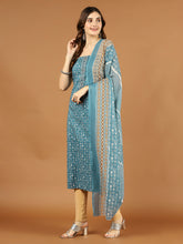 Neck Patti Printed Cotton Unstitched Suit Piece With Dupatta